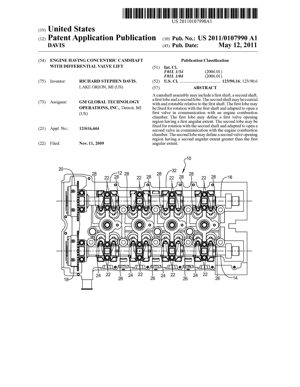 ENGINE HAVING CONCENTRIC CAMSHAFT WITH DIFFERENTIAL VALVE LIFT - diagram, schematic, and image 01