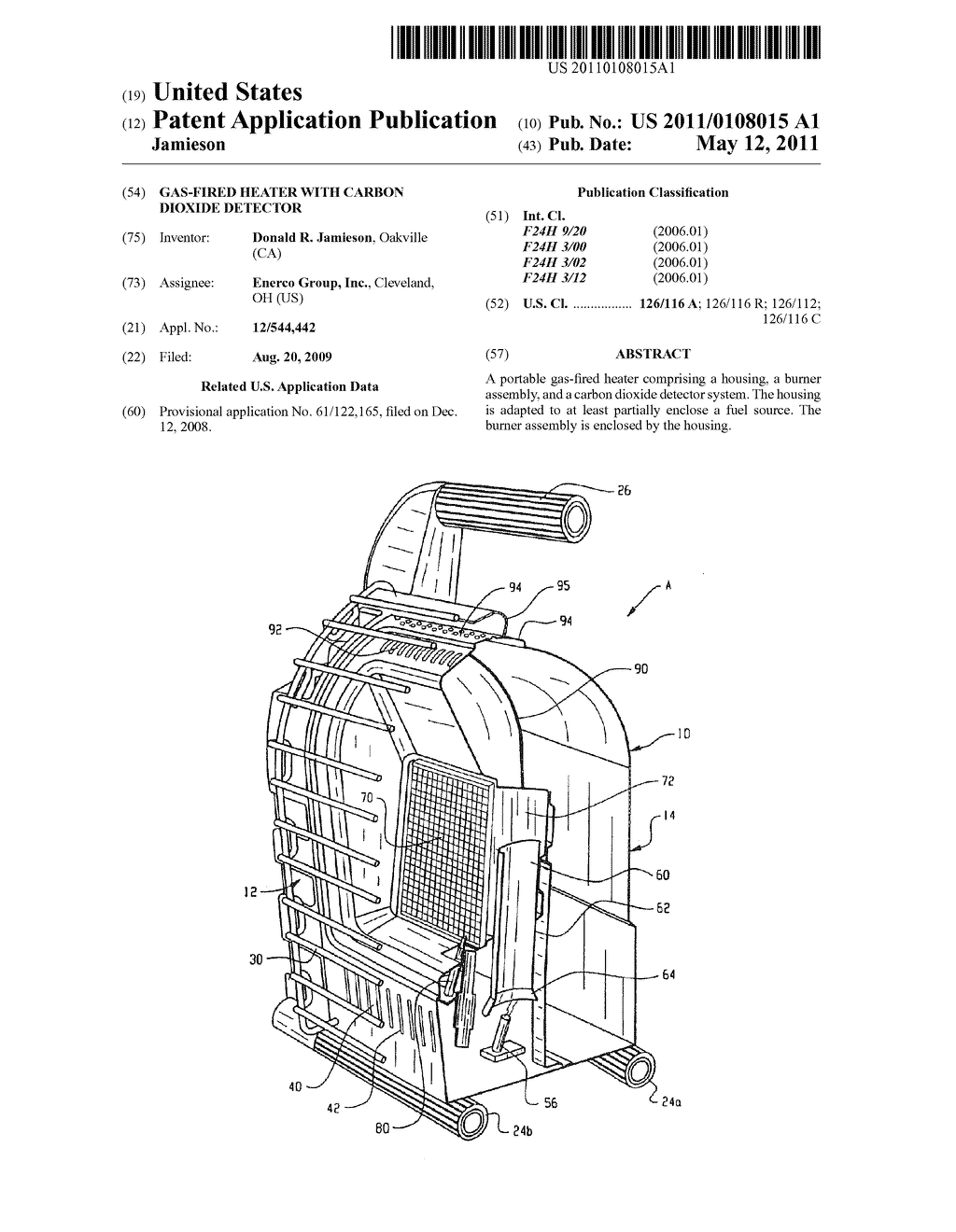 Gas-Fired Heater with Carbon Dioxide Detector - diagram, schematic, and image 01