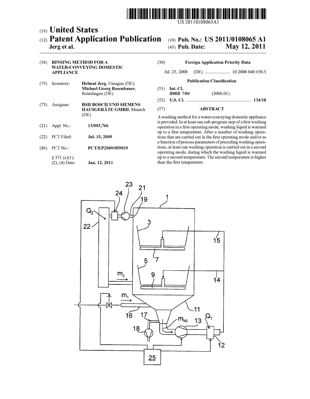 RINSING METHOD FOR A WATER-CONVEYING DOMESTIC APPLIANCE - diagram, schematic, and image 01