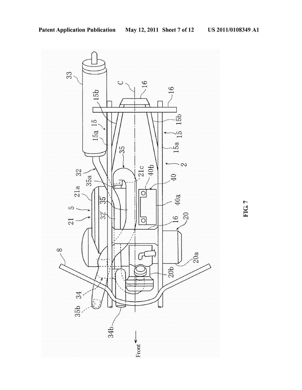 LAYOUT OF COMPACT ALL TERRAIN VEHICLE FOR FUEL TANK, INTAKE DUCT, AND EXHAUST DUCT POSITIONING - diagram, schematic, and image 08