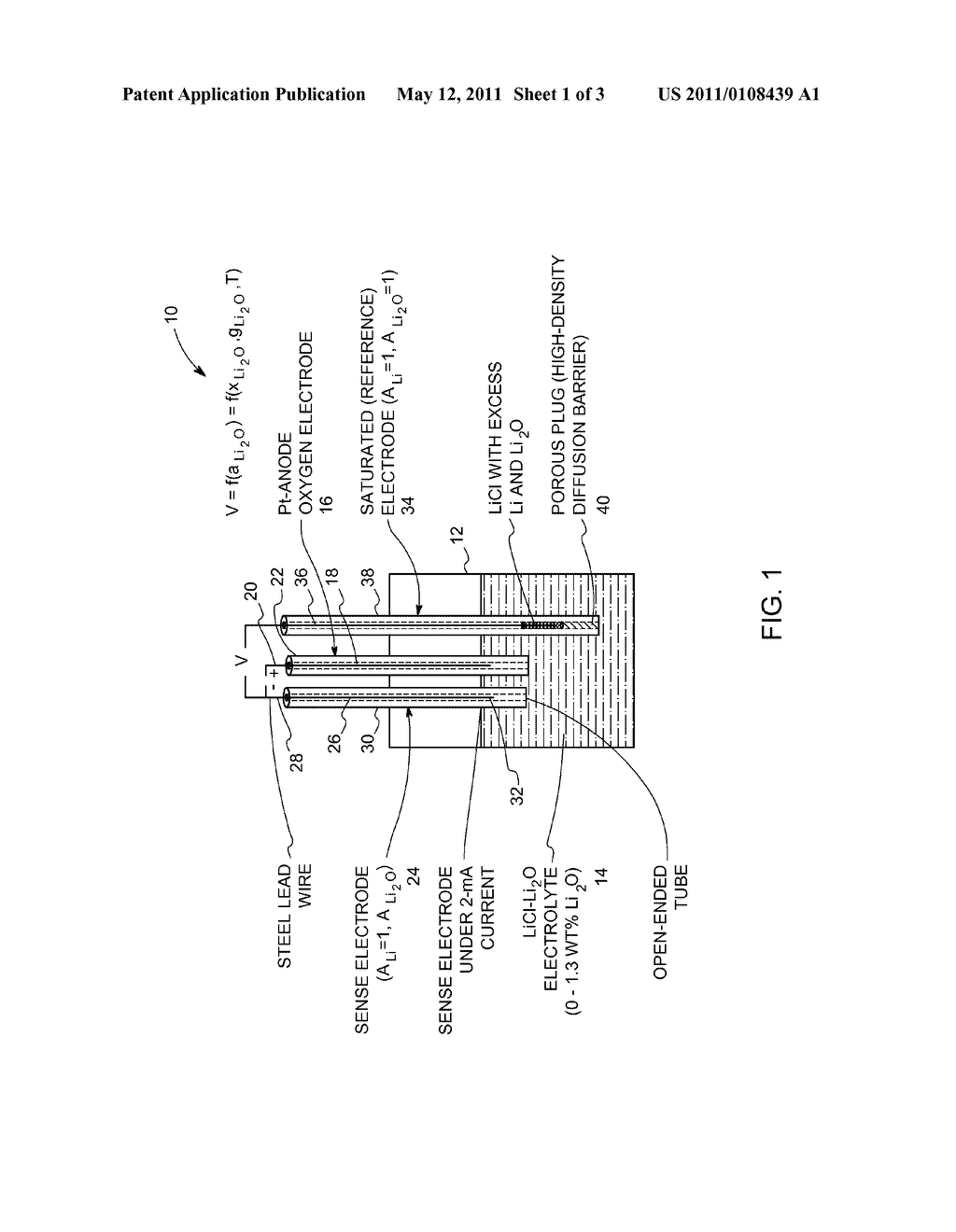 OXIDE-ION SENSOR FOR USE IN A MOLTEN-SALT BASED ELECTROCHEMICAL REDUCTION PROCESS - diagram, schematic, and image 02