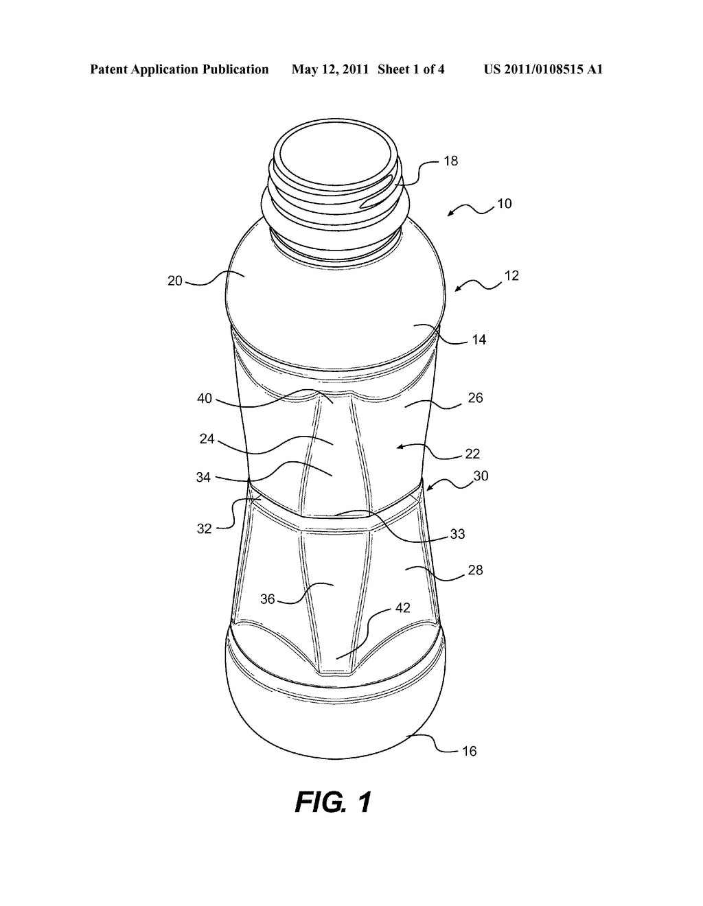 PLASTIC CONTAINER WITH IMPROVED SIDEWALL CONFIGURATION - diagram, schematic, and image 02