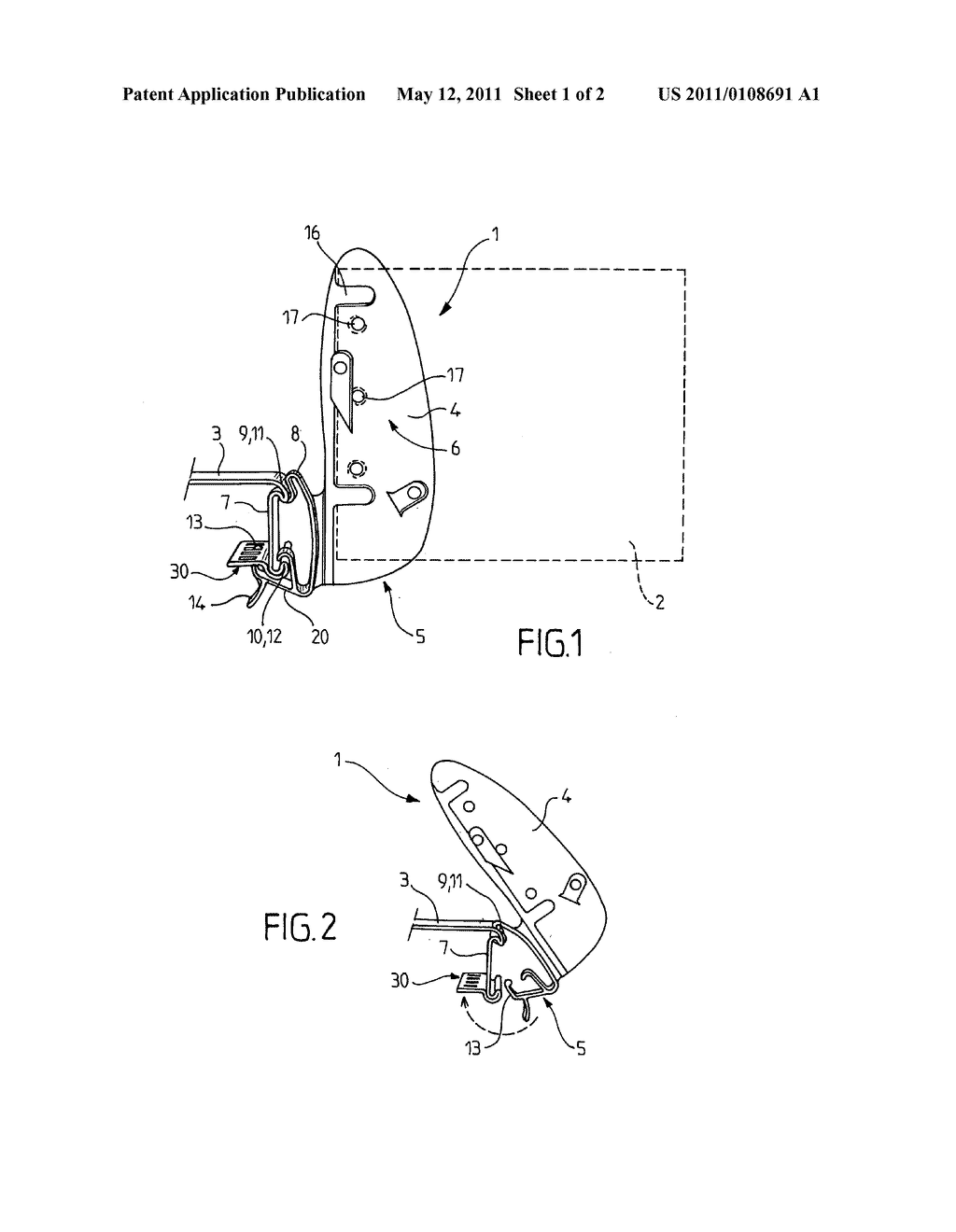 DEVICE FOR THE DISPLAY OF A TAGGING ITEM, SUCH AS IN PARTICULAR AN ADVERTISING LEAFLET, ON A SHELF OF A SELLING SURFACE - diagram, schematic, and image 02