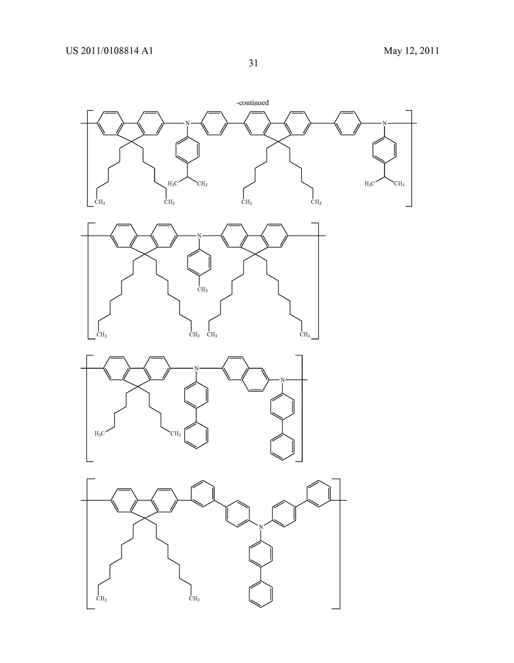 POLYMER COMPOUND, NET-LIKE POLYMER COMPOUND PRODUCED BY CROSSLINKING THE POLYMER COMPOUND, COMPOSITION FOR ORGANIC ELECTROLUMINESCENCE ELEMENT, ORGANIC ELECTROLUMINESCENCE ELEMENT, ORGANIC EL DISPLAY, AND ORGANIC EL LIGHTING - diagram, schematic, and image 33