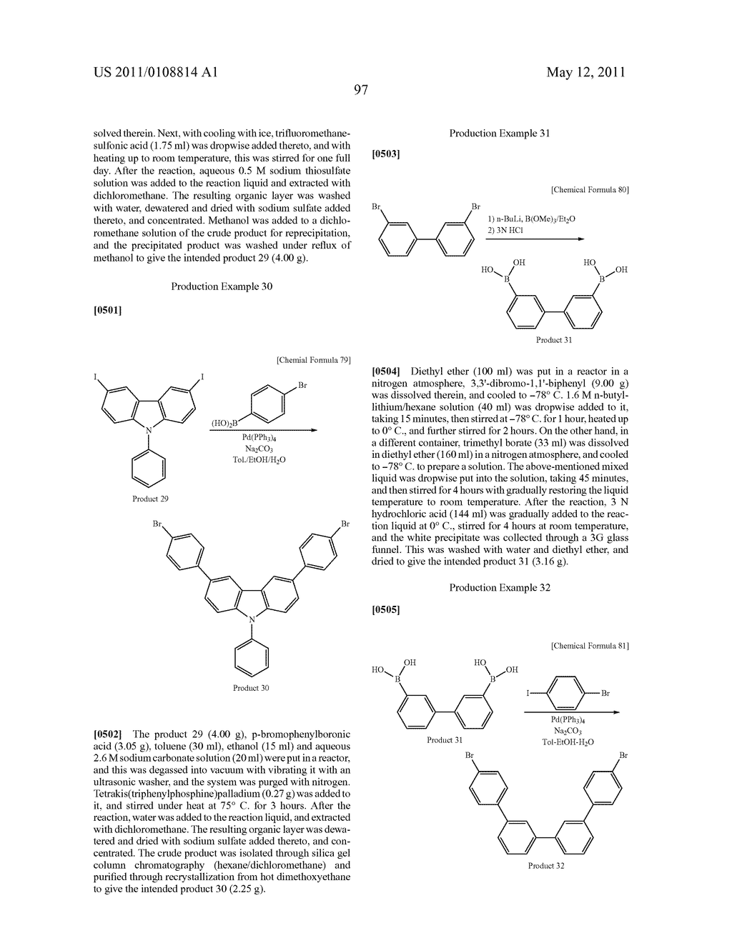 POLYMER COMPOUND, NET-LIKE POLYMER COMPOUND PRODUCED BY CROSSLINKING THE POLYMER COMPOUND, COMPOSITION FOR ORGANIC ELECTROLUMINESCENCE ELEMENT, ORGANIC ELECTROLUMINESCENCE ELEMENT, ORGANIC EL DISPLAY, AND ORGANIC EL LIGHTING - diagram, schematic, and image 99