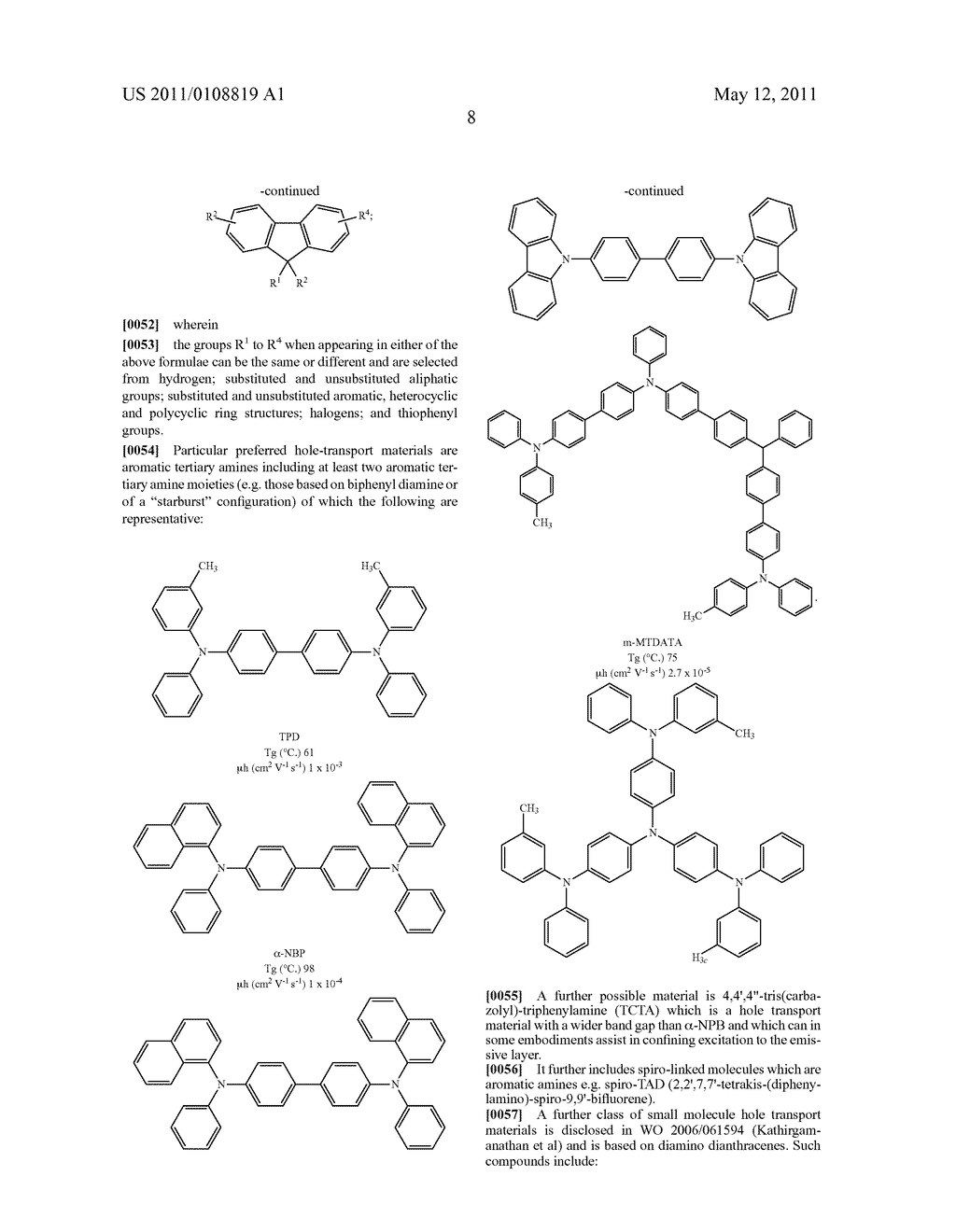 COMPOUNDS HAVING ELECTRON TRANSPORT PROPERTIES, THEIR PREPARATION AND USE - diagram, schematic, and image 12