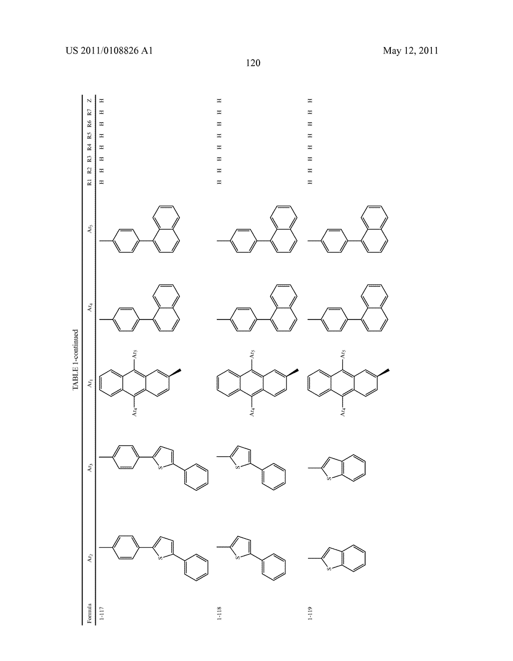 ANTHRACENE DERIVATIVE AND AN ORGANIC ELECTRONIC DEVICE USING THE SAME - diagram, schematic, and image 122