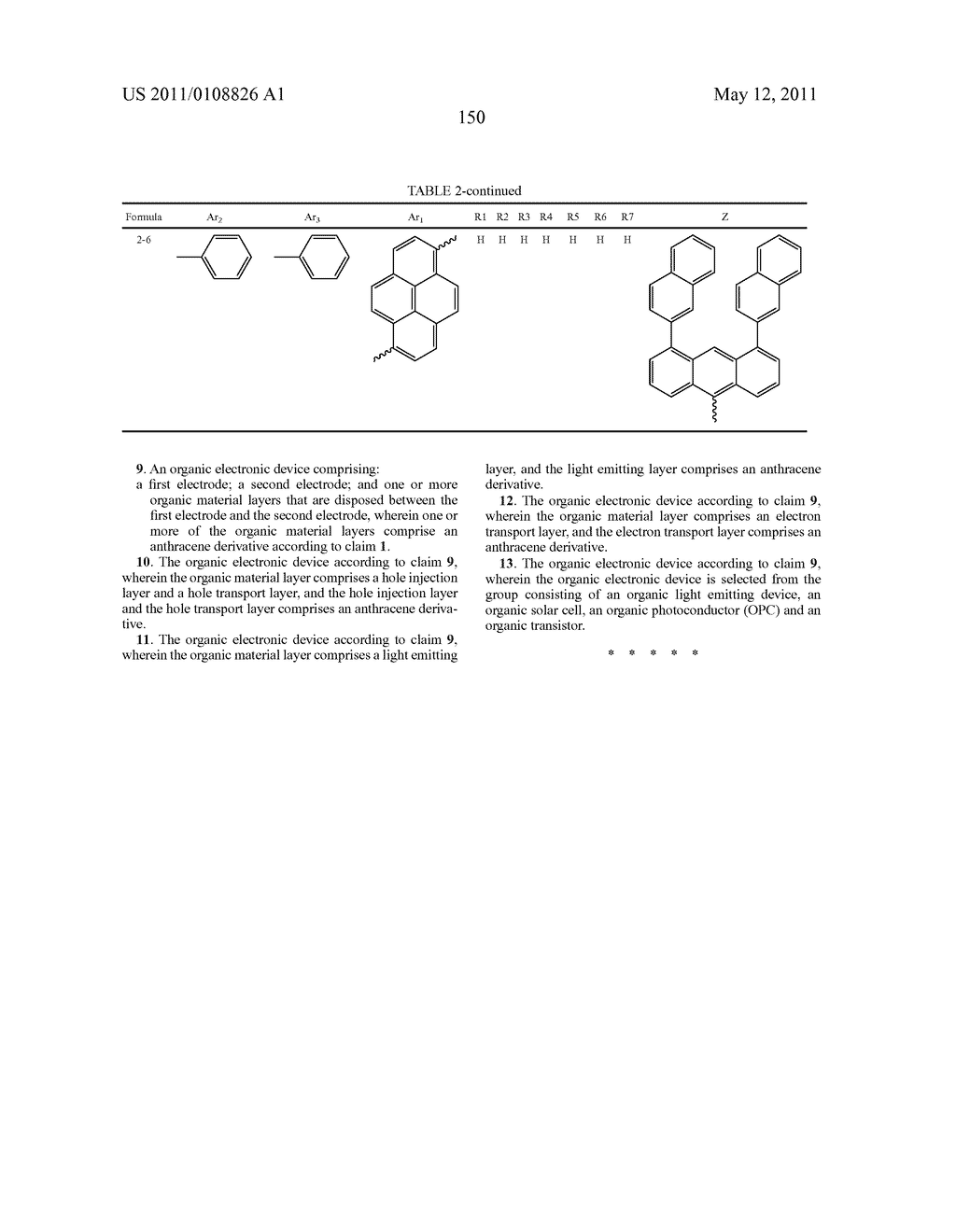 ANTHRACENE DERIVATIVE AND AN ORGANIC ELECTRONIC DEVICE USING THE SAME - diagram, schematic, and image 152