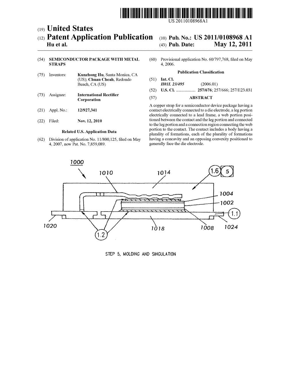 Semiconductor package with metal straps - diagram, schematic, and image 01