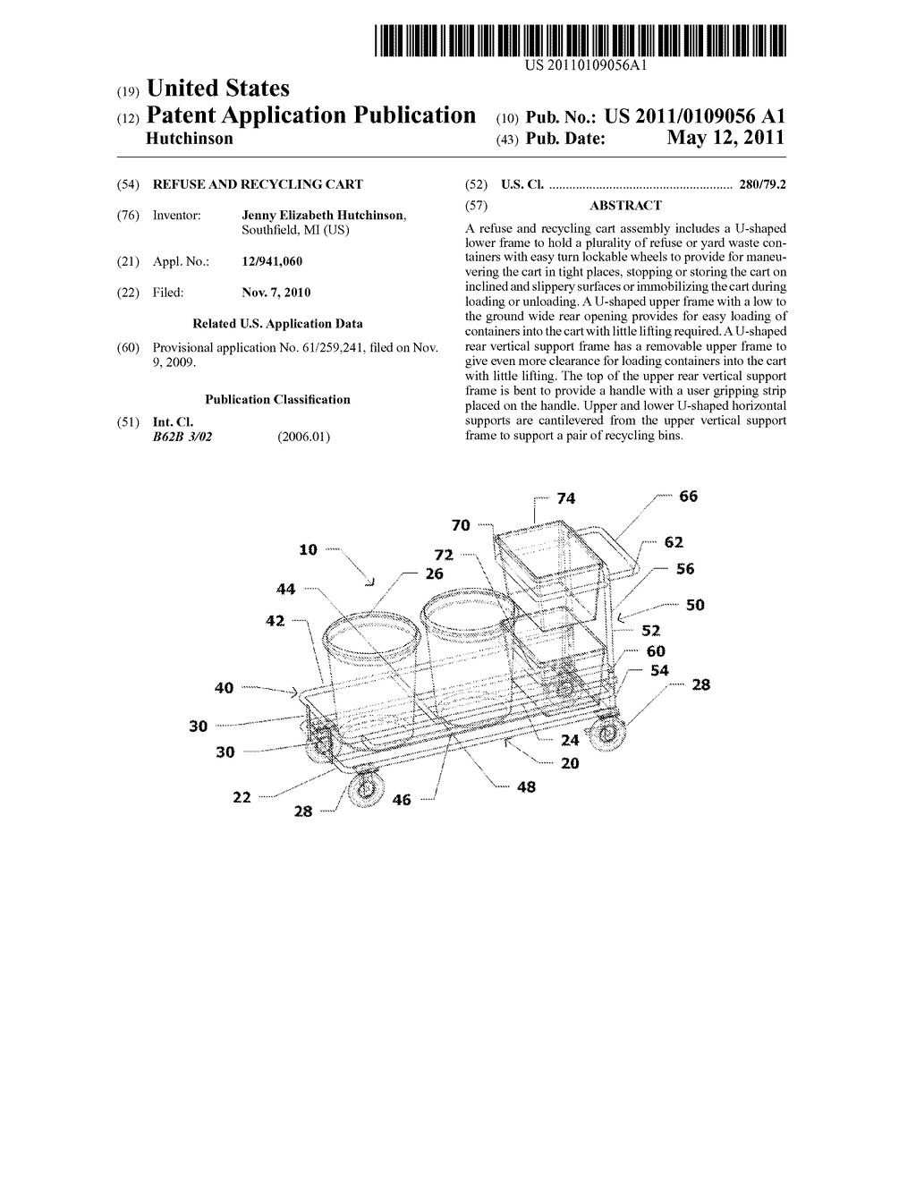 Refuse and Recycling Cart - diagram, schematic, and image 01