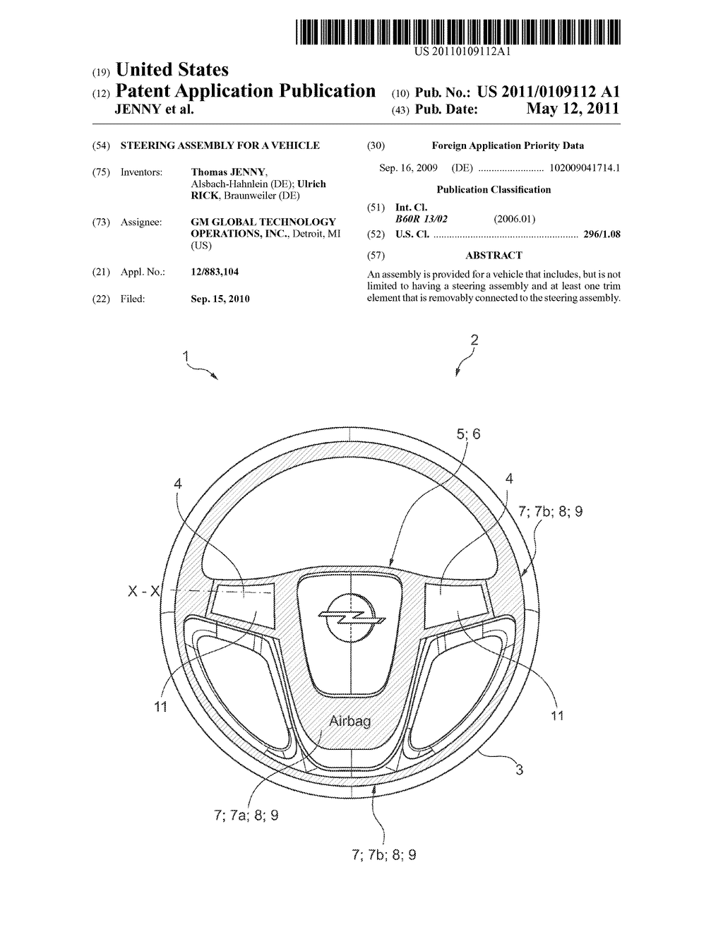 STEERING ASSEMBLY FOR A VEHICLE - diagram, schematic, and image 01
