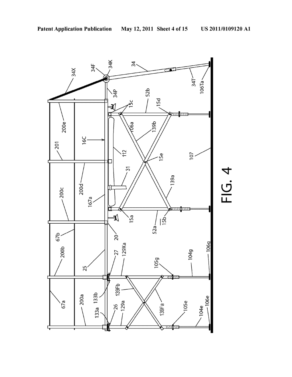 Equipping a vehicle roof with a collapsible platform convertible to general living space - diagram, schematic, and image 05