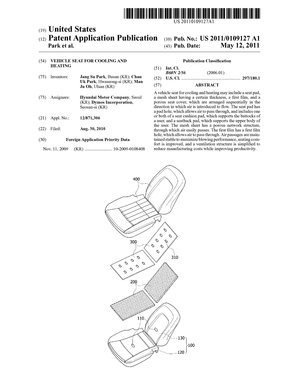 VEHICLE SEAT FOR COOLING AND HEATING - diagram, schematic, and image 01