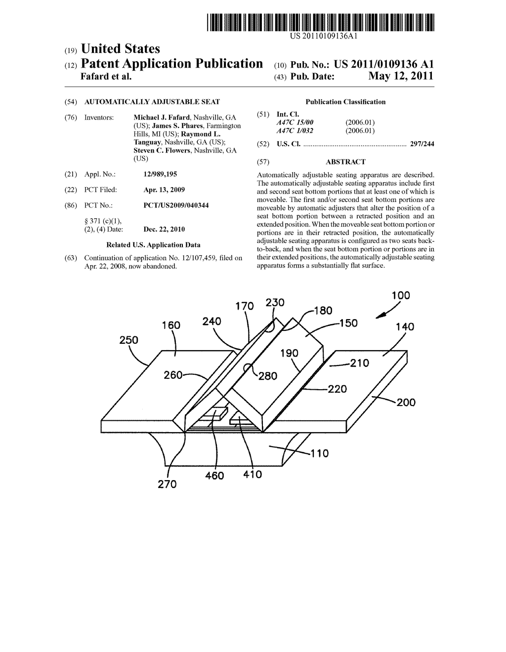 AUTOMATICALLY ADJUSTABLE SEAT - diagram, schematic, and image 01