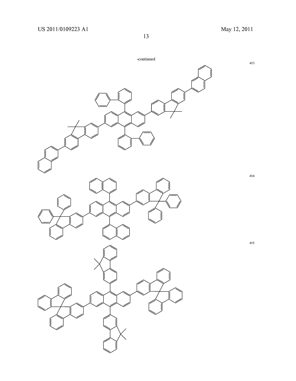 ORGANIC ELECTROLUMINESCENT COMPOUNDS WITH HIGH EFFICIENCY AND DISPLAY DEVICE USING THE SAME - diagram, schematic, and image 14