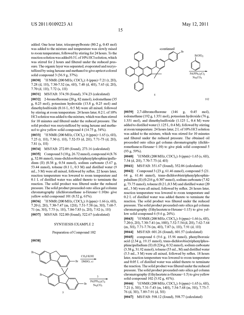 ORGANIC ELECTROLUMINESCENT COMPOUNDS WITH HIGH EFFICIENCY AND DISPLAY DEVICE USING THE SAME - diagram, schematic, and image 16