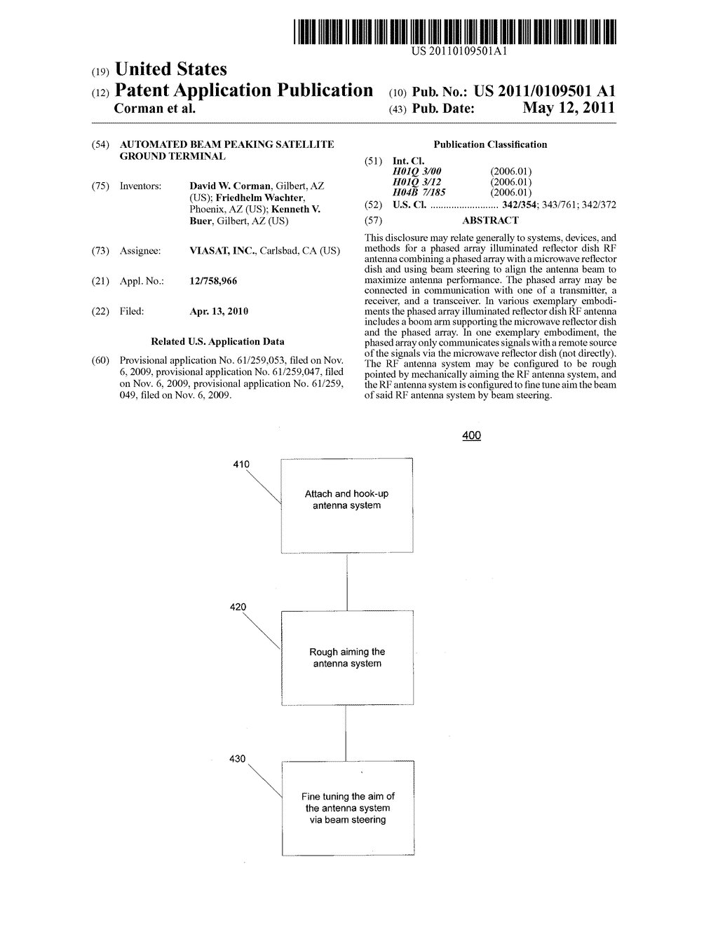 AUTOMATED BEAM PEAKING SATELLITE GROUND TERMINAL - diagram, schematic, and image 01