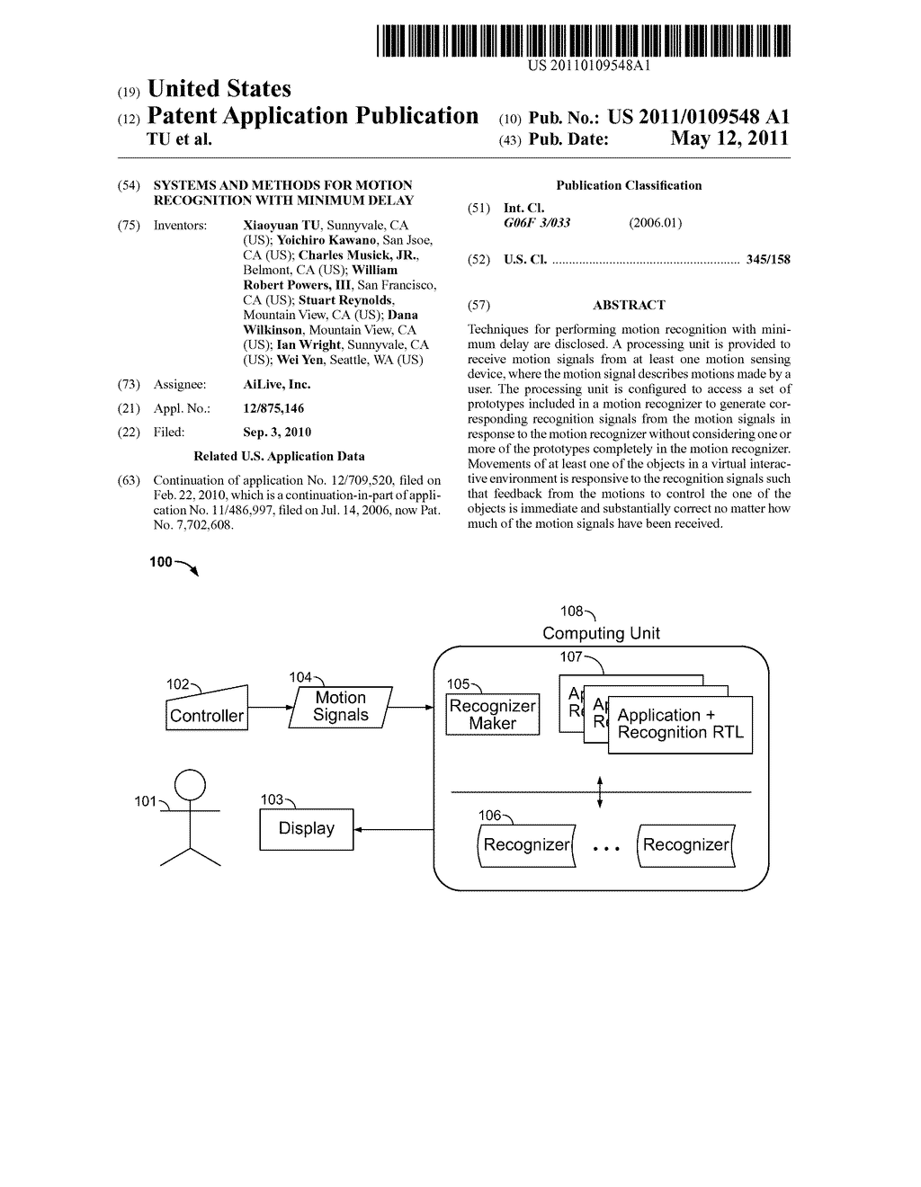 Systems and methods for motion recognition with minimum delay - diagram, schematic, and image 01