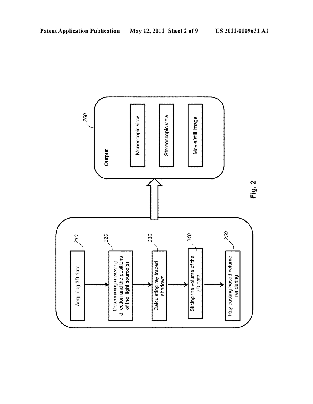 SYSTEM AND METHOD FOR PERFORMING VOLUME RENDERING USING SHADOW CALCULATION - diagram, schematic, and image 03