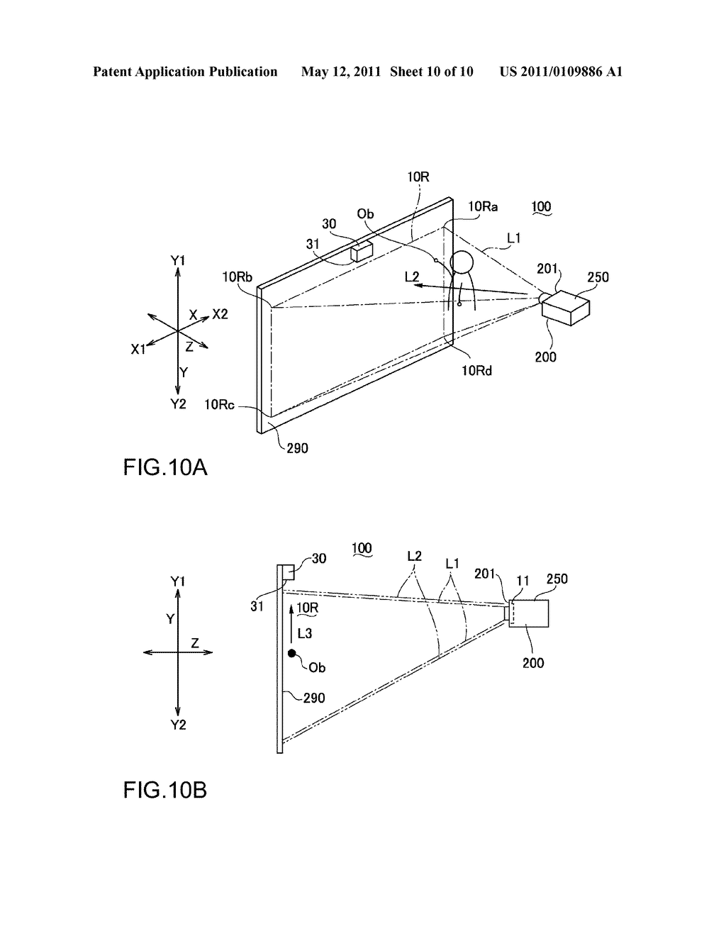 PROJECTION DISPLAY DEVICE WITH POSITION DETECTION FUNCTION - diagram, schematic, and image 11