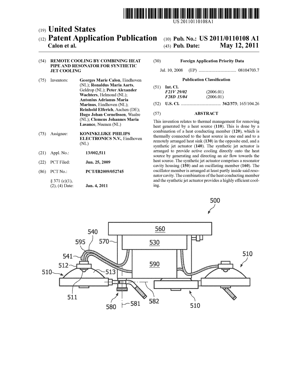 REMOTE COOLING BY COMBINING HEAT PIPE AND RESONATOR FOR SYNTHETIC JET COOLING - diagram, schematic, and image 01