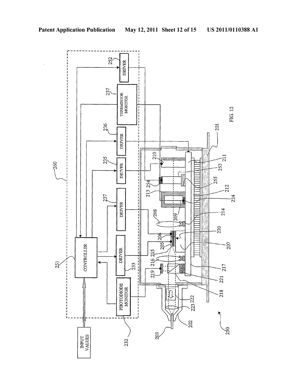 METHOD AND APPARATUS FOR REDUCING THE AMPLITUDE MODULATION OF OPTICAL SIGNALS IN EXTERNAL CAVITY LASERS - diagram, schematic, and image 13