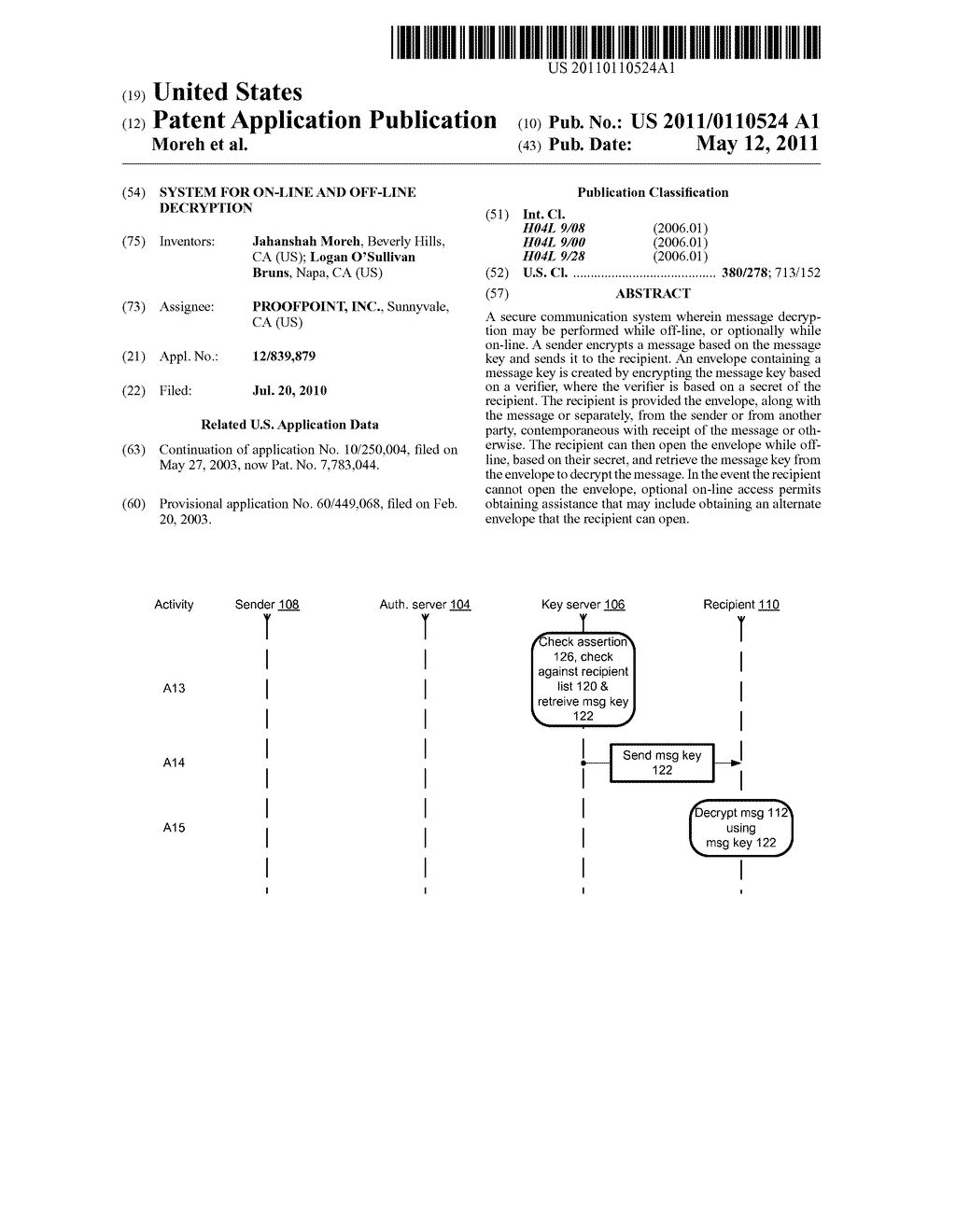 SYSTEM FOR ON-LINE AND OFF-LINE DECRYPTION - diagram, schematic, and image 01