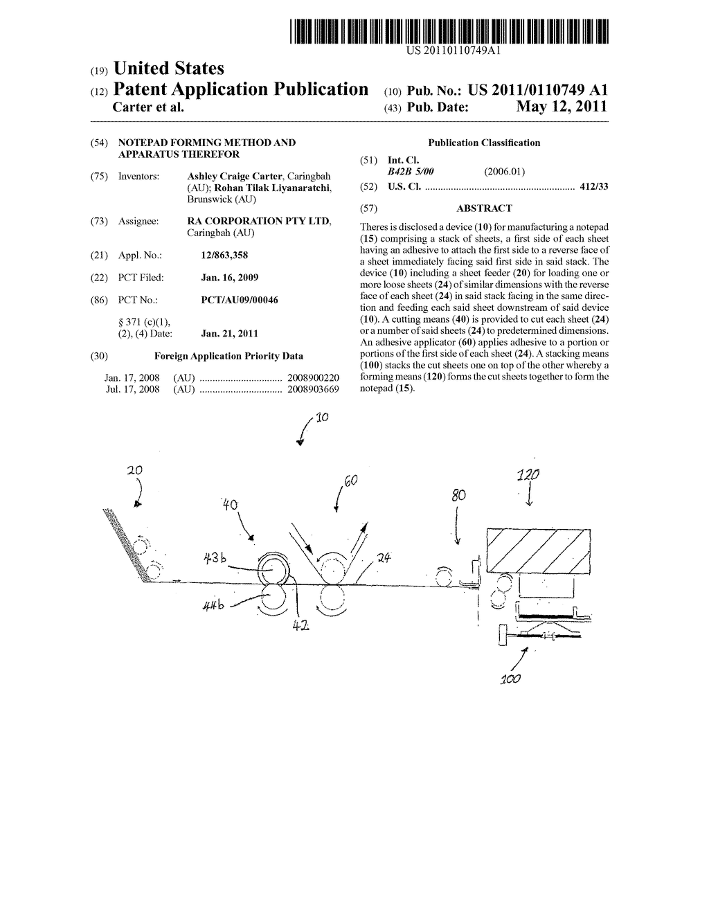 Notepad Forming Method and Apparatus Therefor - diagram, schematic, and image 01