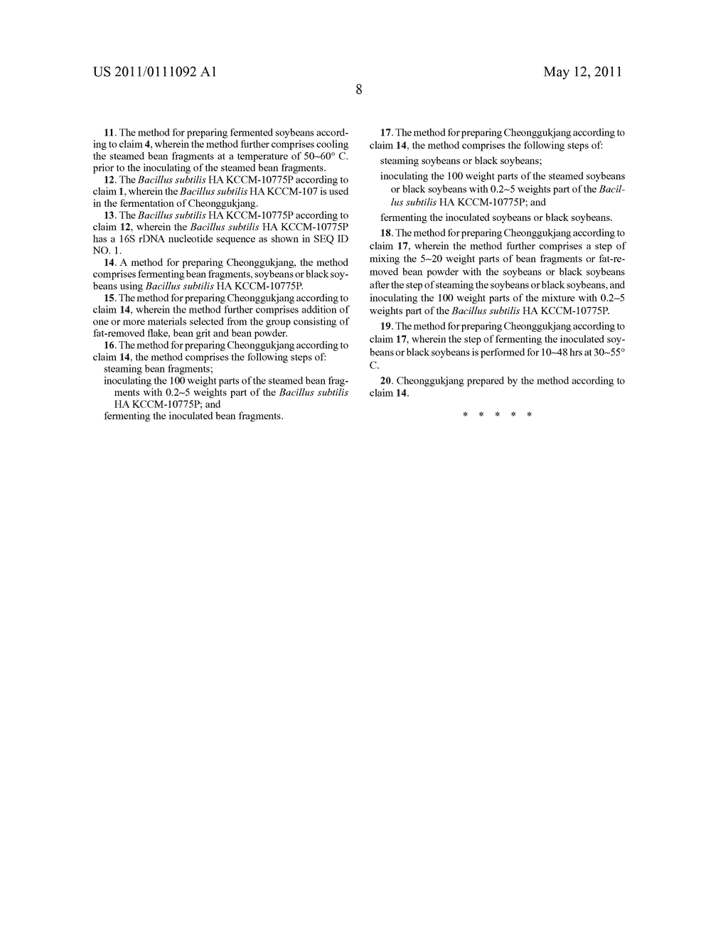 BACILLUS SUBTILIS HA PRODUCING FIBRINOLYTIC ENZYME AND MUCILAGE HIGHLY, METHOD OF PREPARING FERMENTED SOYBEANS USING THE SAME STRAIN, AND SOYBEANS PREPARED BY THE METHOD - diagram, schematic, and image 14