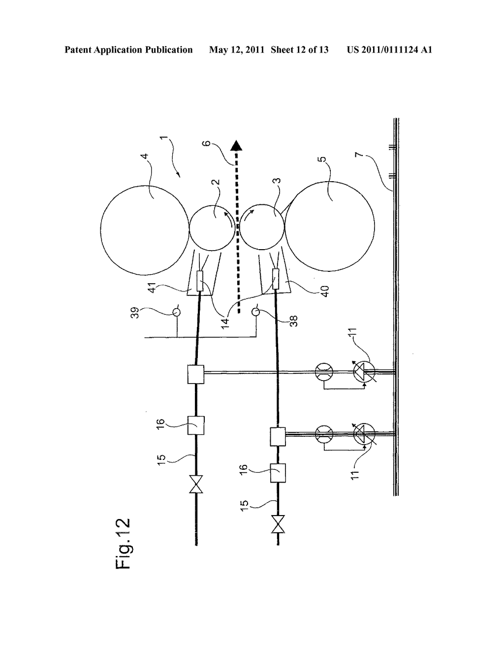 METHOD AND DEVICE FOR LUBRICATING ROLLERS AND A ROLLED STRIP OF A ROLLING STAND - diagram, schematic, and image 13