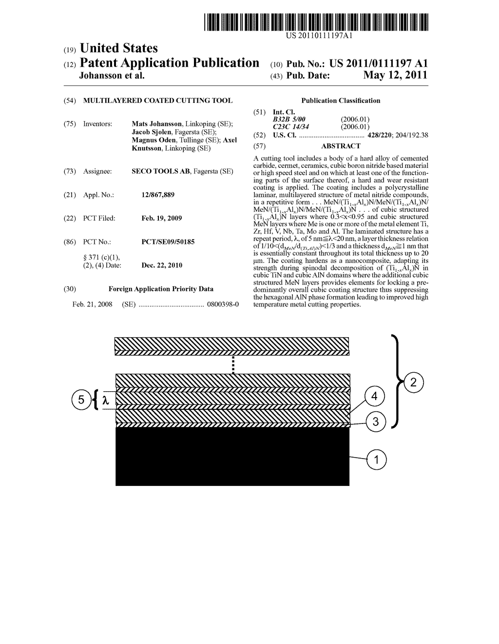 MULTILAYERED COATED CUTTING TOOL - diagram, schematic, and image 01