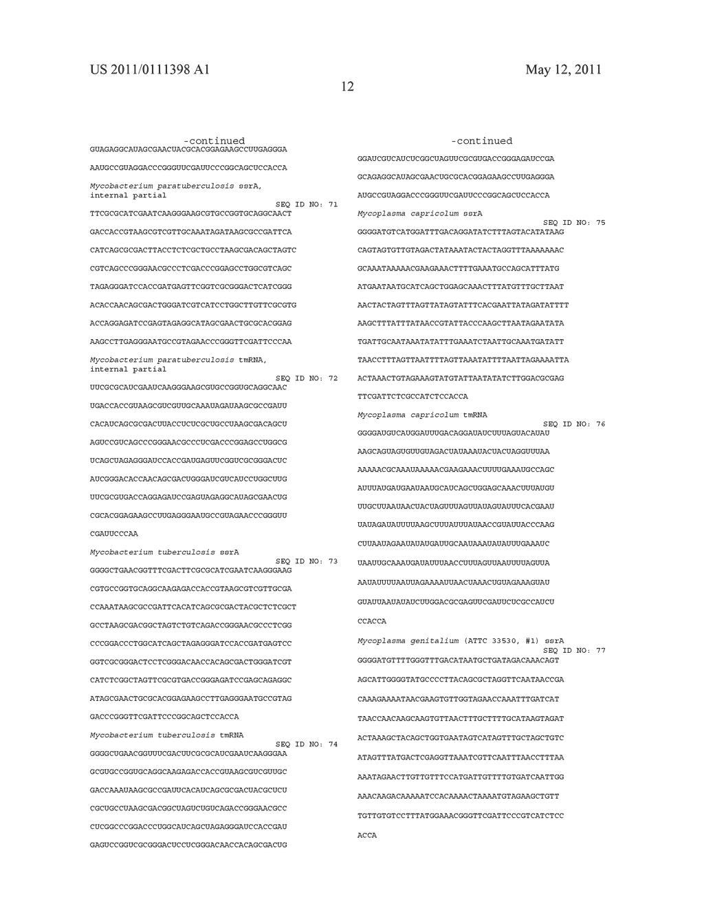 NUCLEIC ACID PROBE-BASED DIAGNOSTIC ASSAYS TARGETING SSRA GENES OF PROKARYOTIC AND EUKARYOTIC ORGANISMS - diagram, schematic, and image 33