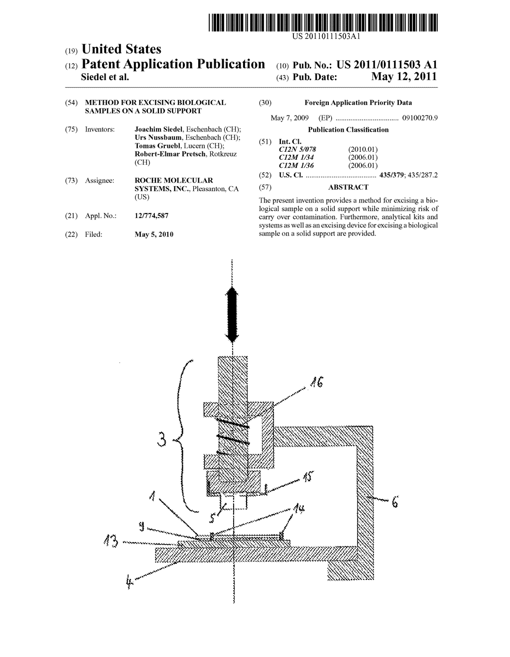 Method for excising biological samples on a solid support - diagram, schematic, and image 01