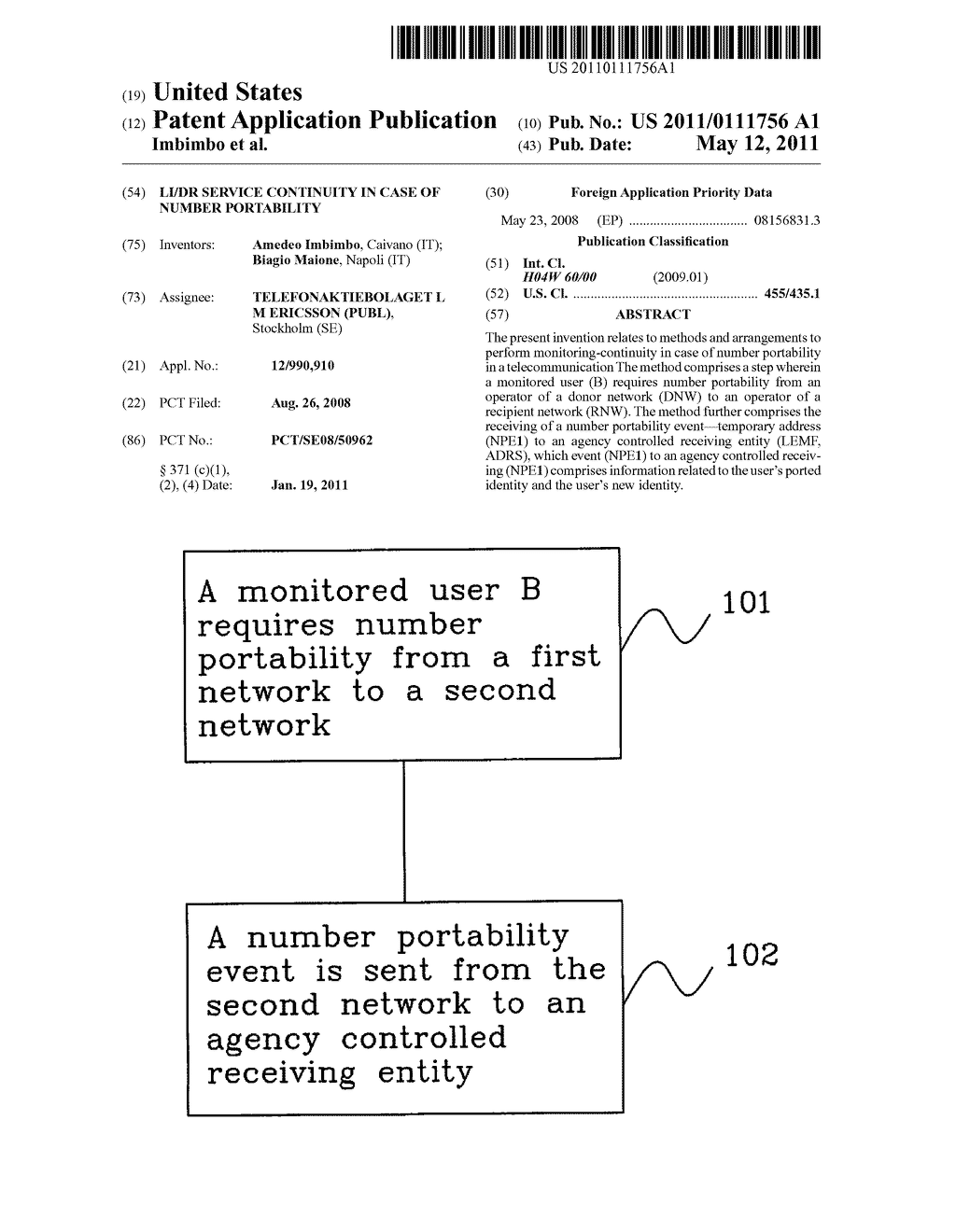 LI/DR Service Continuity in Case of Number Portability - diagram, schematic, and image 01