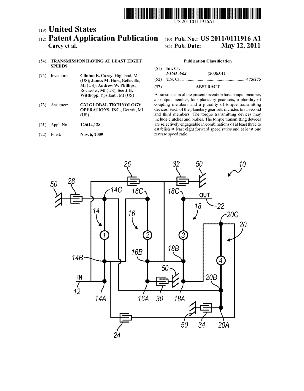 TRANSMISSION HAVING AT LEAST EIGHT SPEEDS - diagram, schematic, and image 01