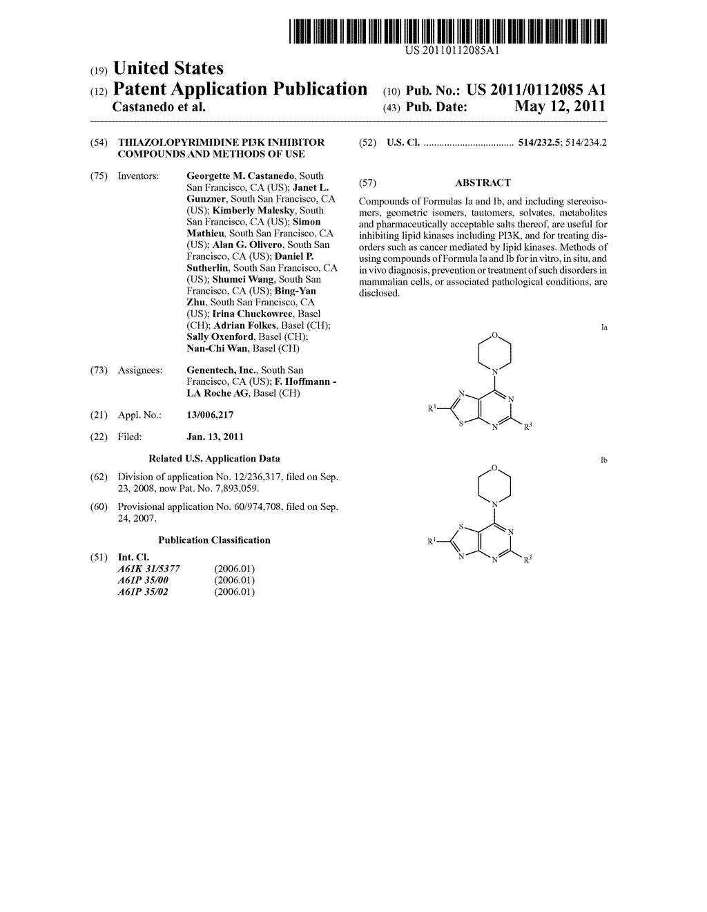 THIAZOLOPYRIMIDINE PI3K INHIBITOR COMPOUNDS AND METHODS OF USE - diagram, schematic, and image 01
