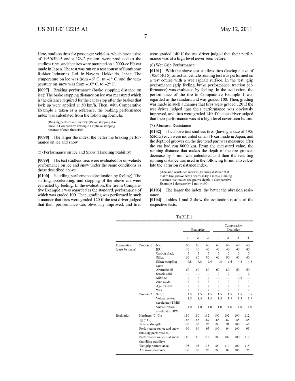 RUBBER COMPOSITION FOR STUDLESS TIRE AND STUDLESS TIRE - diagram, schematic, and image 08