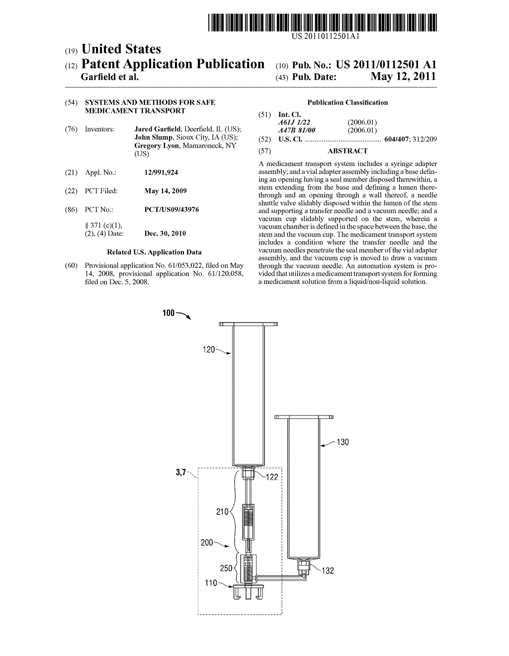 SYSTEMS AND METHODS FOR SAFE MEDICAMENT TRANSPORT - diagram, schematic, and image 01