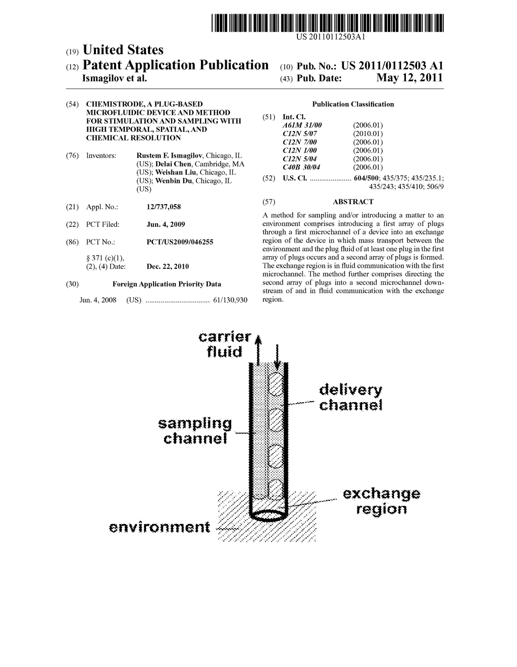 CHEMISTRODE, A PLUG-BASED MICROFLUIDIC DEVICE AND METHOD FOR STIMULATION AND SAMPLING WITH HIGH TEMPORAL, SPATIAL, AND CHEMICAL RESOLUTION - diagram, schematic, and image 01