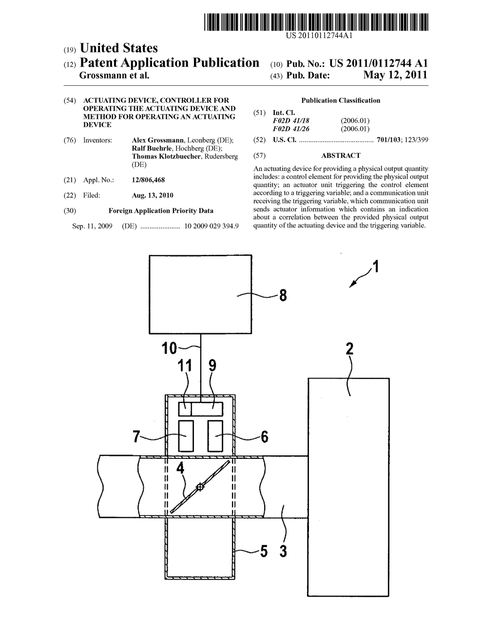 Actuating device, controller for operating the actuating device and method for operating an actuating device - diagram, schematic, and image 01