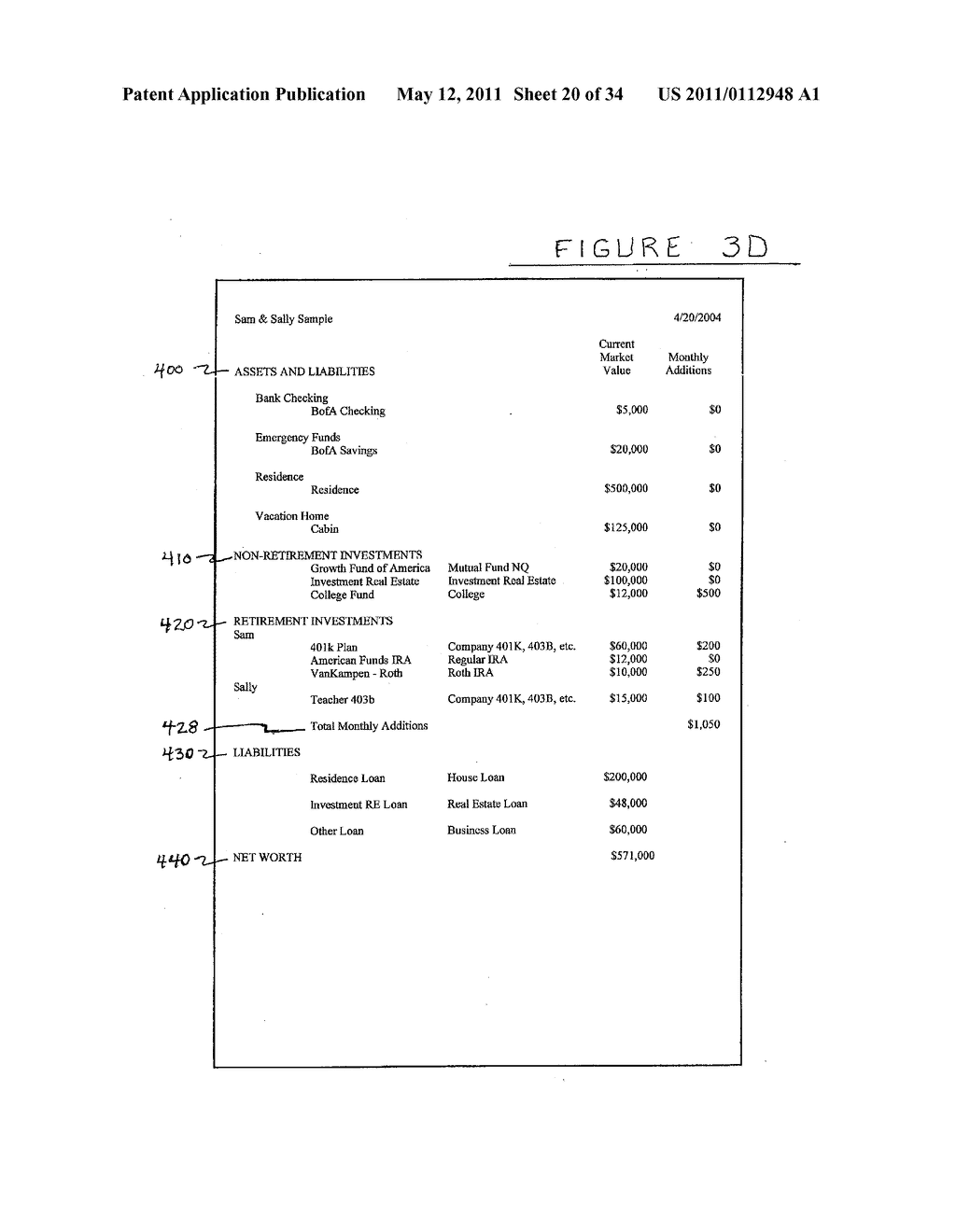 FINANCIAL PLANNING DOCUMENT AND PROCESS THEREFOR - diagram, schematic, and image 21