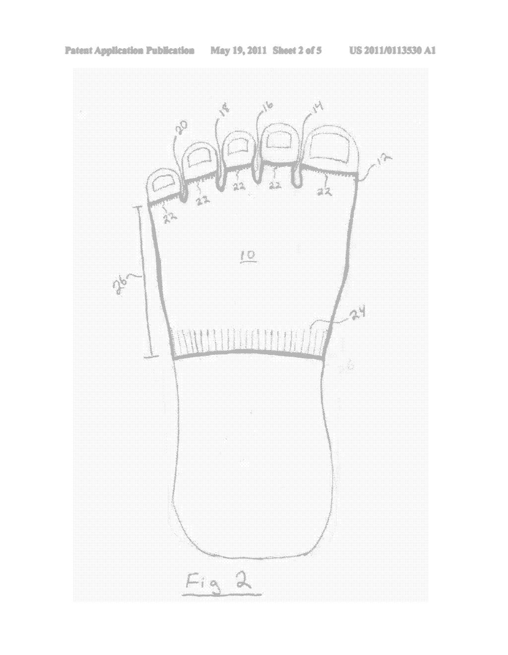 ARTICLE TO BE WORN ON THE FOOT IN CONJUNCTION WITH SANDALS - diagram, schematic, and image 03