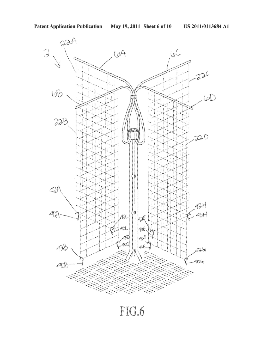 METHOD AND DEVICE FOR A CONFIGURABLY SUPPORTING TRELLIS OR BARRIER MATERIAL - diagram, schematic, and image 07