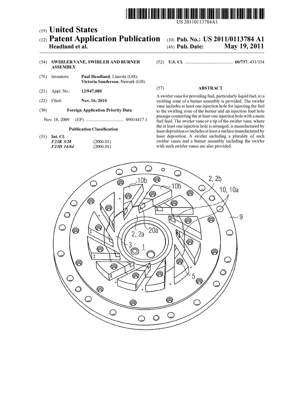 Swirler Vane, Swirler and Burner Assembly - diagram, schematic, and image 01