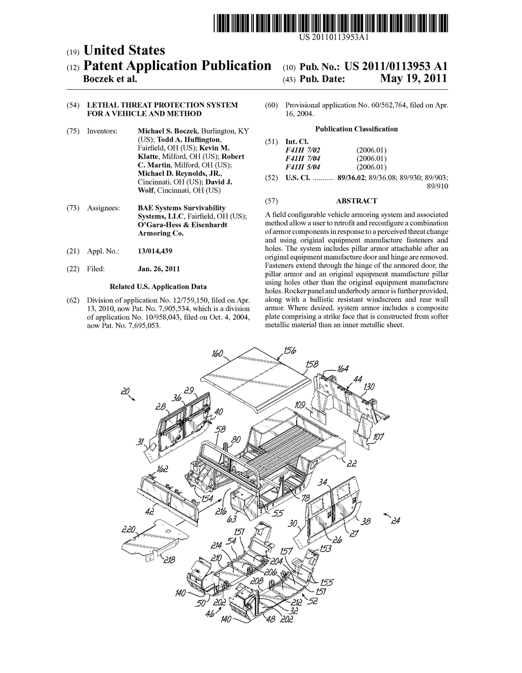 LETHAL THREAT PROTECTION SYSTEM FOR A VEHICLE AND METHOD - diagram, schematic, and image 01