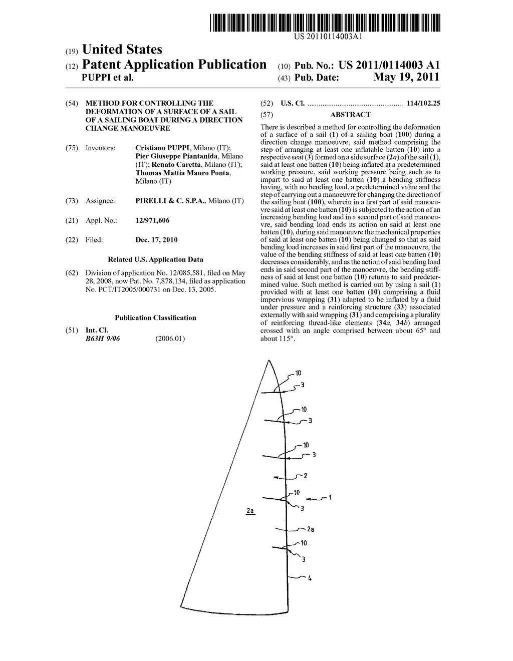 METHOD FOR CONTROLLING THE DEFORMATION OF A SURFACE OF A SAIL OF A SAILING BOAT DURING A DIRECTION CHANGE MANOEUVRE - diagram, schematic, and image 01