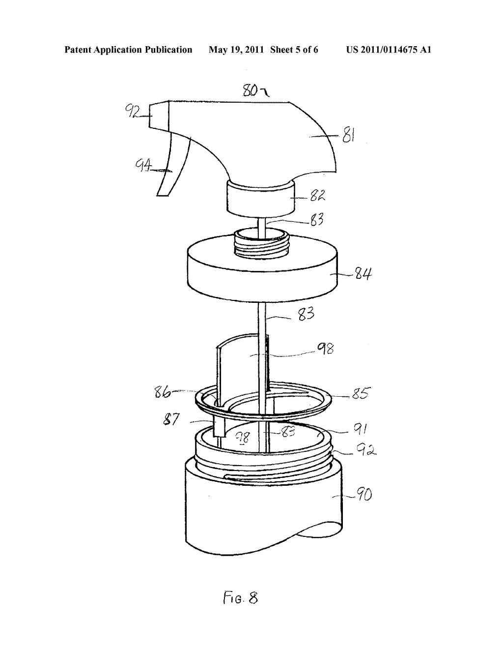 RECHARGE INSERT FOR CLEANING, SANITIZING OR DISINFECTANT FLUID SPRAY SYSTEM - diagram, schematic, and image 06