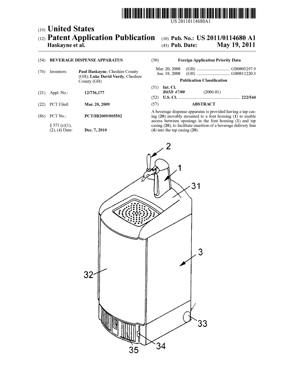 BEVERAGE DISPENSE APPARATUS - diagram, schematic, and image 01