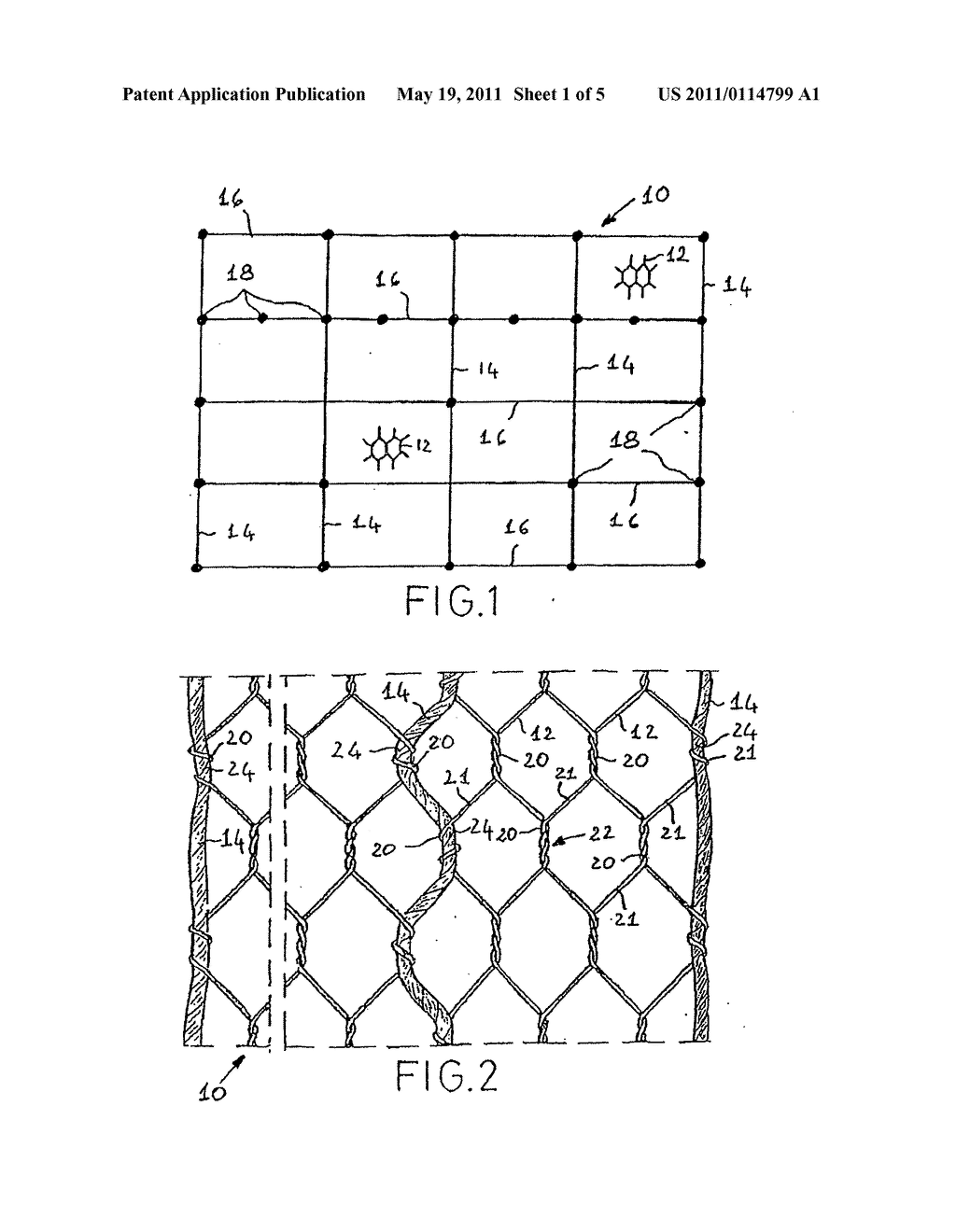 Protective wire net, a protective structure constructed with the net, and the use of the protective wire net for the construction of a protective structure - diagram, schematic, and image 02