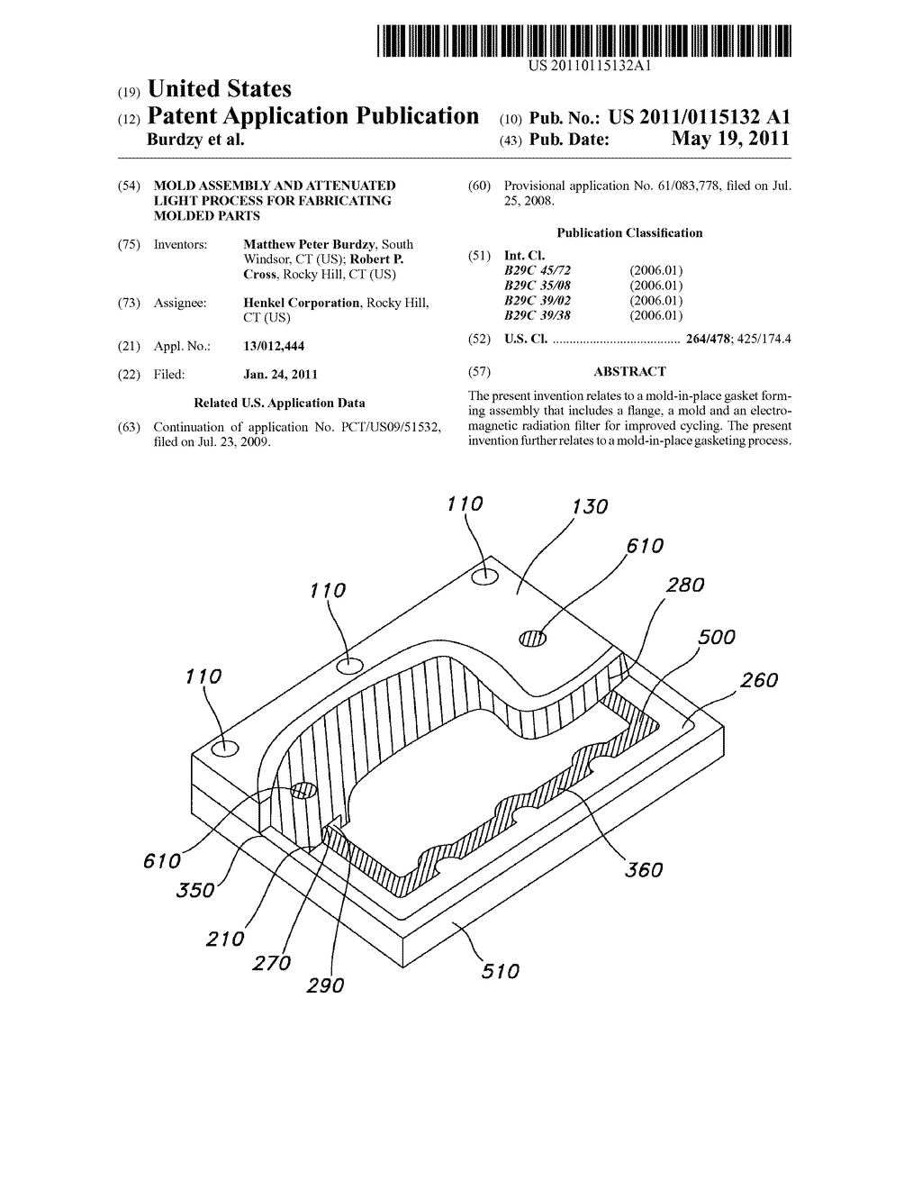 MOLD ASSEMBLY AND ATTENUATED LIGHT PROCESS FOR FABRICATING MOLDED PARTS - diagram, schematic, and image 01